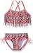 Kanu Surf Big Girls Hannah Fringe Bikini Swimsuit, Pink, 10