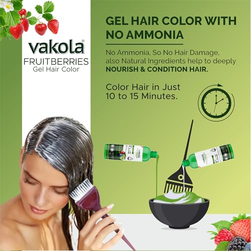 Fruitberries Natural Black Long Lasting Natural Fruit Vinegar Professional Gel hair Color for Both Men & Women (100ml x 2(Black Gel Hair Color & Developer)) - Image 6
