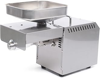 600W Electric Oil Press Machine with Single Oil Outlets, Cold/Hot Commercial Oil Press Extractor Machine Stainless Steel Automatic Oil Maker Machine for Home Kitchen Restaurant