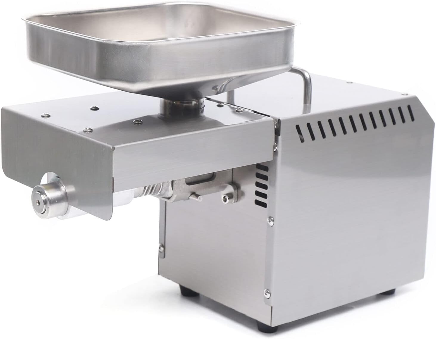 600W Electric Oil Press Machine with Single Oil Outlets, Cold/Hot Commercial Oil Press Extractor Machine Stainless Steel Automatic Oil Maker Machine for Home Kitchen Restaurant