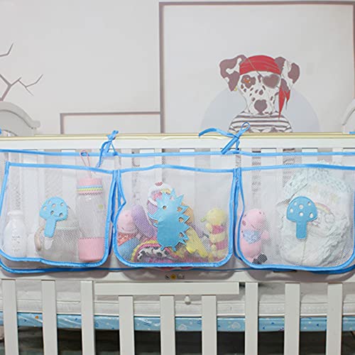 Organizador de fraldas de berço, fraldas de armazenamento de saco de malha multifuncional dos desenh