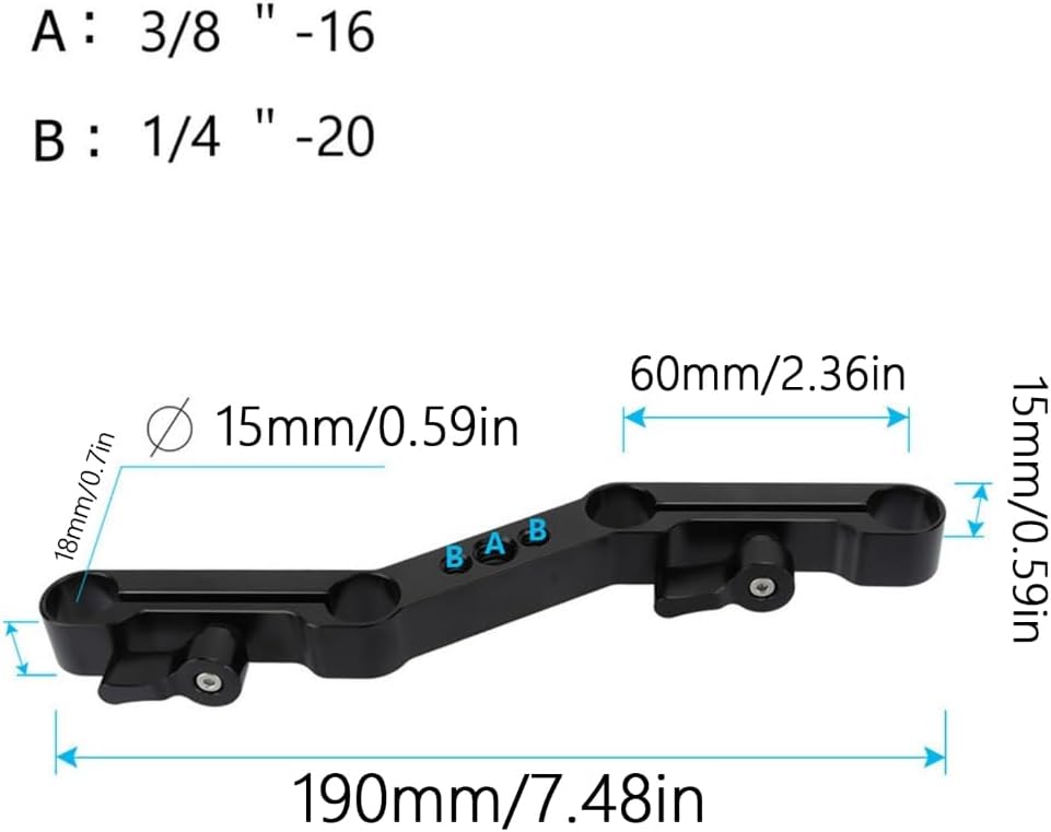 Aluminum Alloy 15mm Double Rod Clamp Tube Mount for Camera Cage or