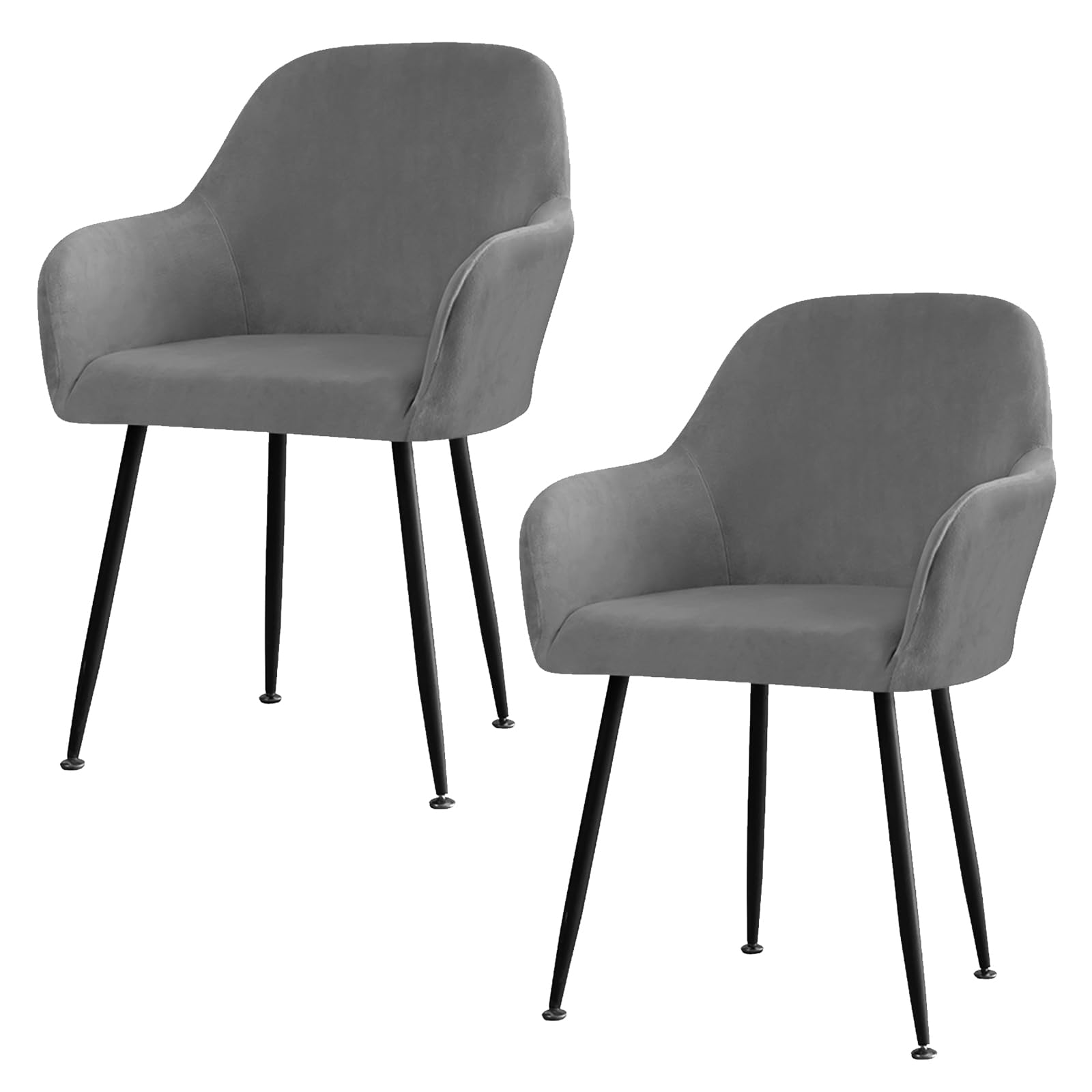 Coprisedie In Velluto Elasticizzato - Set Da 4 Pezzi, Con Braccioli | Bianco, Per Sala Pranzo, Ufficio, Cucina - Foto 8