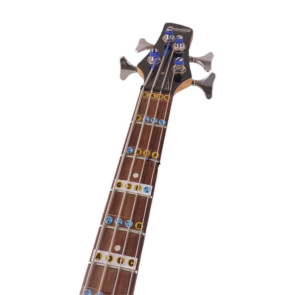 Autocollants De Notes Pour Manche De Guitare Basse 4 Cordes - Multicolores - Pour Débutants - Amovibles