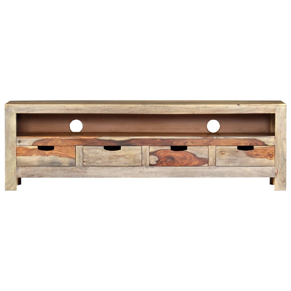 Fengshui Meuble TV en bois massif d'acacia 130 x 30 x 40 cm