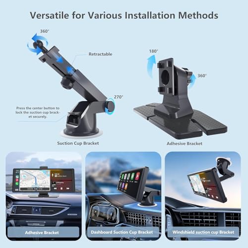 Image of Cason Upgraded Carplay /Car Android Auto Touch Screen 10-Inch with 4K Dash Cam &1080p Rear Camera,Infotainment System IPS LED Display Screen with Voice Control,BT for All Vehicles