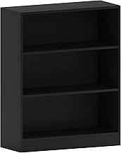Vida Designs Cambridge Bibliothèque Basse à 3 étagère, Bois Noir, Meuble pour Bureau, Salle de séjour et Chambre