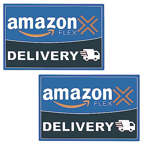 (2-Pack) Professional Flex Driver Car Magnets - Neodymium Magnetic Signs with Customizable Logo | Waterproof & Reusable Vehicle Decals for Delivery Drivers (Blue)