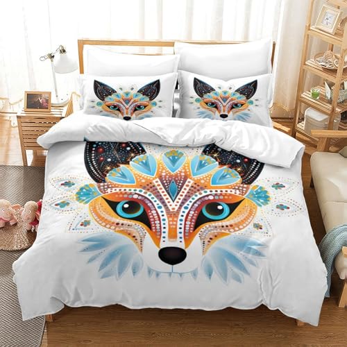 Housse de couette fox 3D microfibre de qualité supérieure lit super king