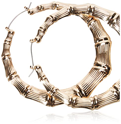 Guess Metal Hoops Women's Bamboo Hoop Earrings, Gold, One Size - Image 3