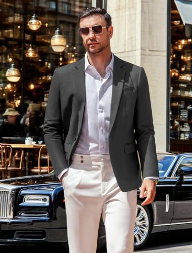 Vssjavun Mens Blazer Casual Sport Coat Lightweight Slim Fit One Button Suit Jacket2