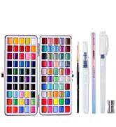 Watercolor Paint Set, Watercolor Paints, Painting Set with Water Brush Pens and Drawing Pencil, 1...