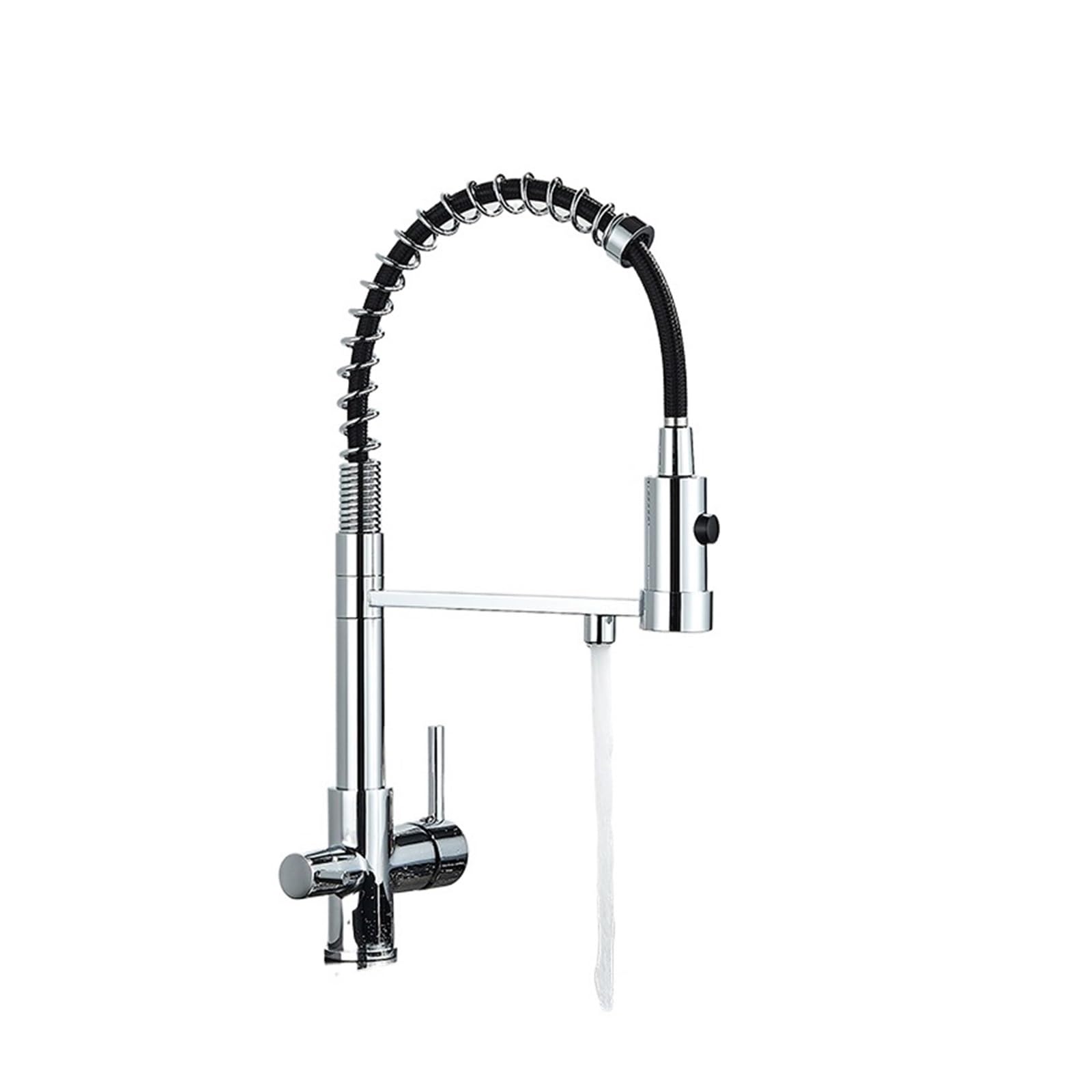 CZYWKDDPP Kitchen Tap, Water Filter Faucet Dual Spout Pure Drinking Mixer Tap，Rotation Purification Feature Taps Crane(Chrome Polish B)