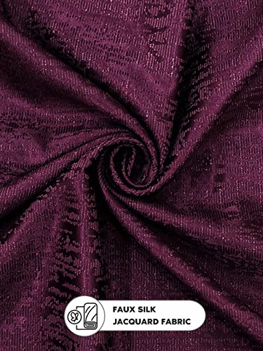 Image of BIANCA Jacquard Blackout Eyelet Curtain -1pc 5 Feet (dromanio) | Blocks 80% Sunlight | Window Abstract-Grape