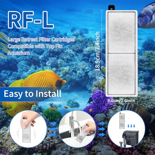 Image of 12 Pack RF-L Large Retreat Filter Cartridges Compatible with Aquarium,Remplacement Aquarium Carbon Cartridge
