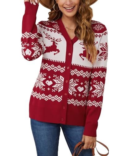 Image of VIISHOW Women Long Sleeve Button Down V Neck Lightweight Basic Knit Sweater Cardigan