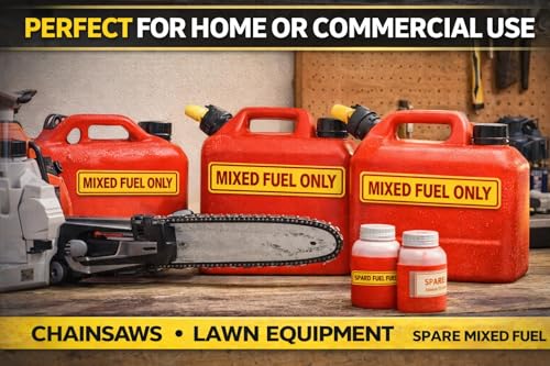 Image of WSQ 2-Pack Mixed Fuel Only Vinyl Sticker Decal Labels Markers For Fuel Tank Gas Can Chainsaw Self Adhesive Sticker Size 6.25 x 1.25 inch