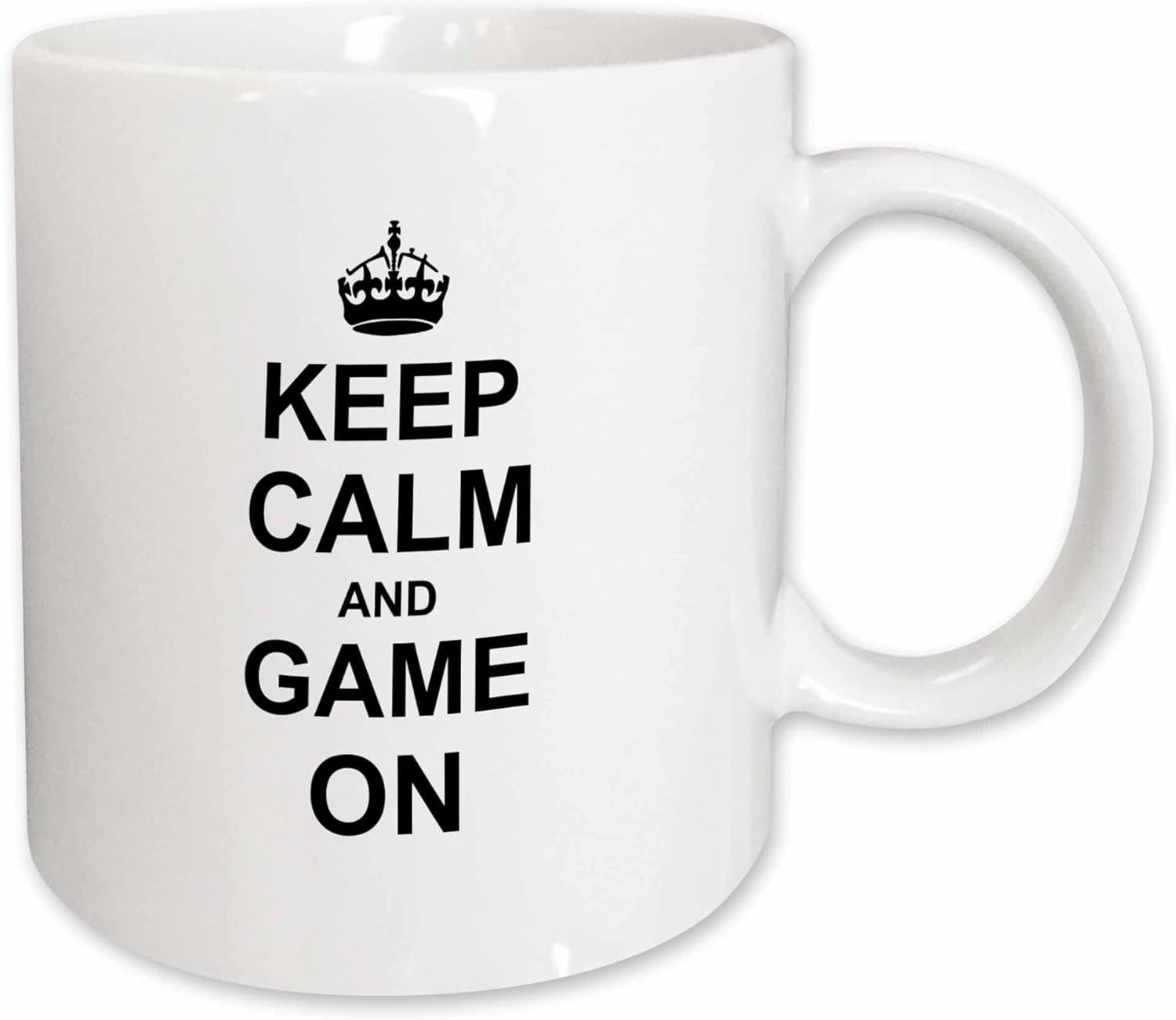 3dRose Keep Calm and Game on - carry on gaming - hobby or pro gamer gifts - black fun funny humor humorous 15oz Mug