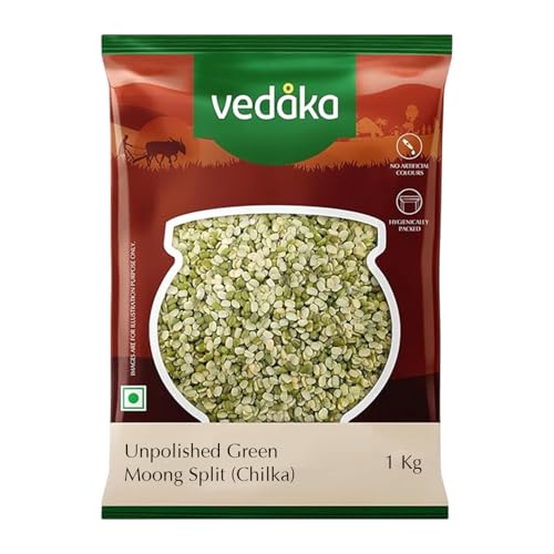 Image of Amazon Brand - Vedaka Popular Green Moong Split / Chilka, 1 kg