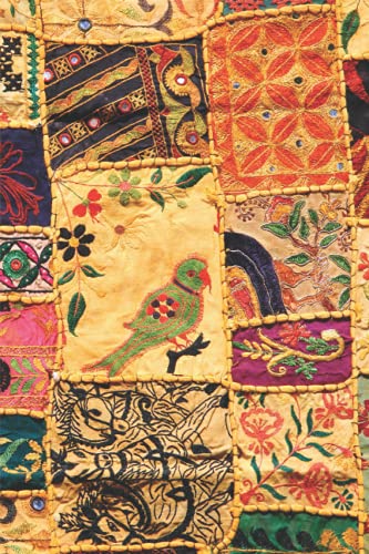 Notebook: Bohemian Notebook, Yellow Patchwork Quilt Aesthetic Boho Composition Notebook, Colorful Fabric Quilt Print Softcover (6 x 9 in) College ... Teens Girls (Bohemian Notebook Journals)