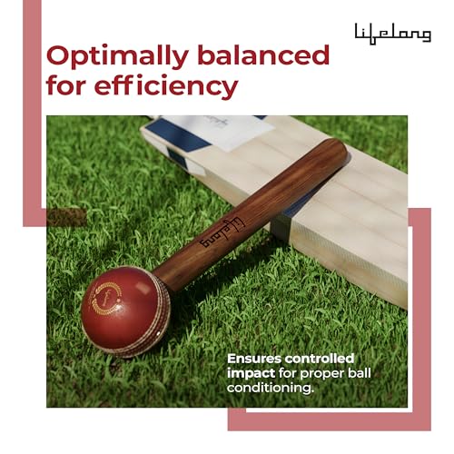 Image of Lifelong Wooden Ball Mallet for Cricket | Dual-Sided | Durable Wood Construction | Optimally Weighted for Effective Ball Preparation