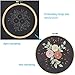 Full Range of Embroidery Starter Kit with Pattern, Kissbuty Cross Stitch Kit Including Stamped Embroidery Fabric with Floral Pattern, Bamboo Embroidery Hoop, Color Threads and Tools Kit (Pretty Roses)