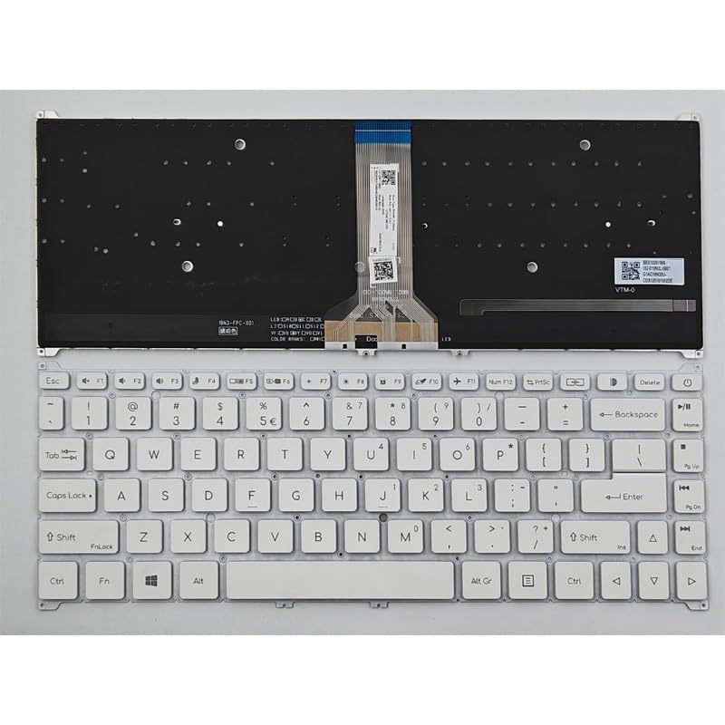Clavier Acer ConceptD CC314 CC315 US Blanc Rétroéclairé pour PC portable