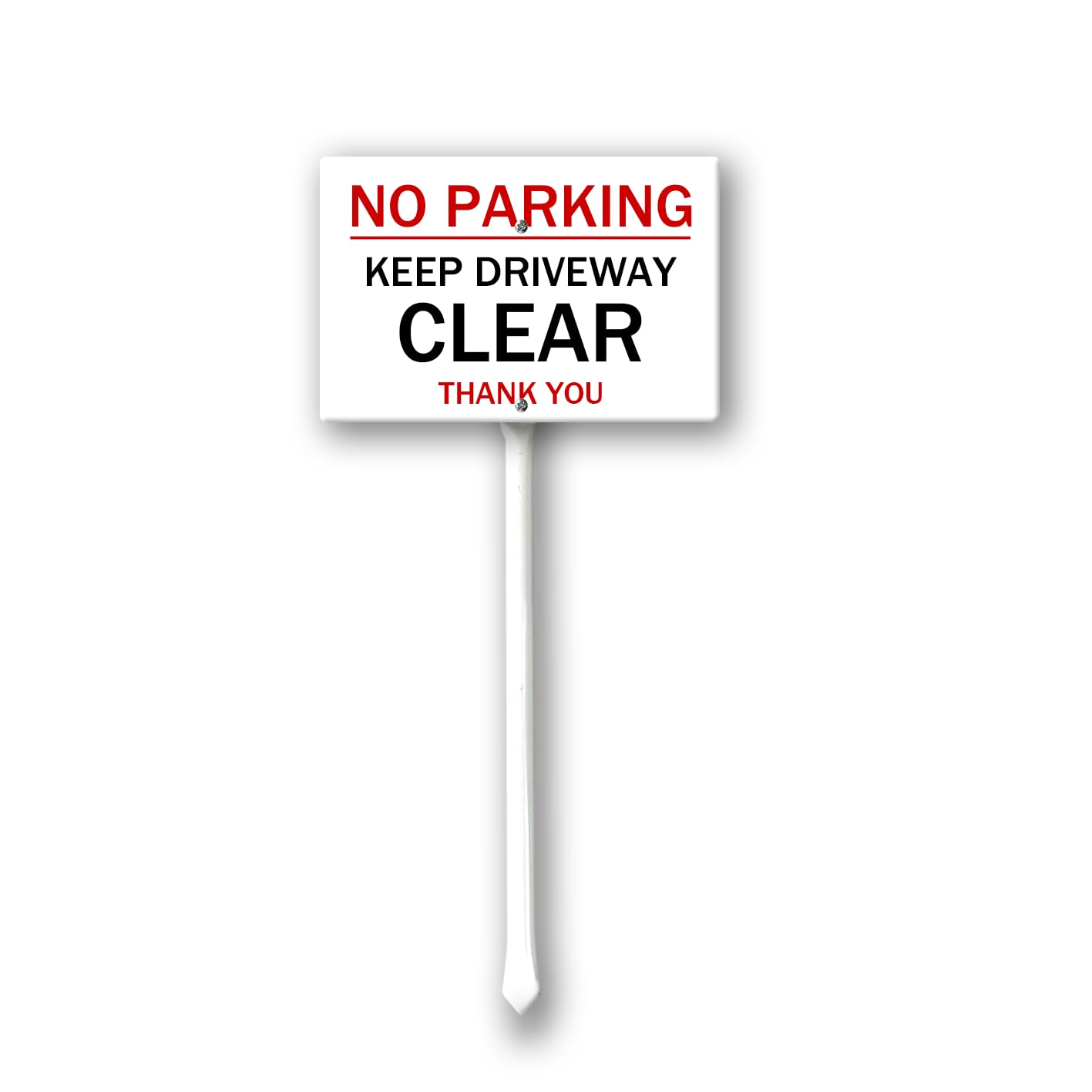 Geroclonup No Parking Keep Driveway Clear Sign, 12" x 8" Vibrant & Distinctive Aluminium Yard Sign with Stake