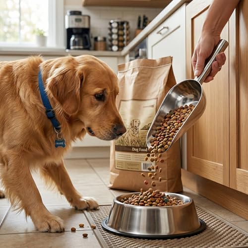 Cuchara para comida de perro y gato de acero inoxidable miniatura 5