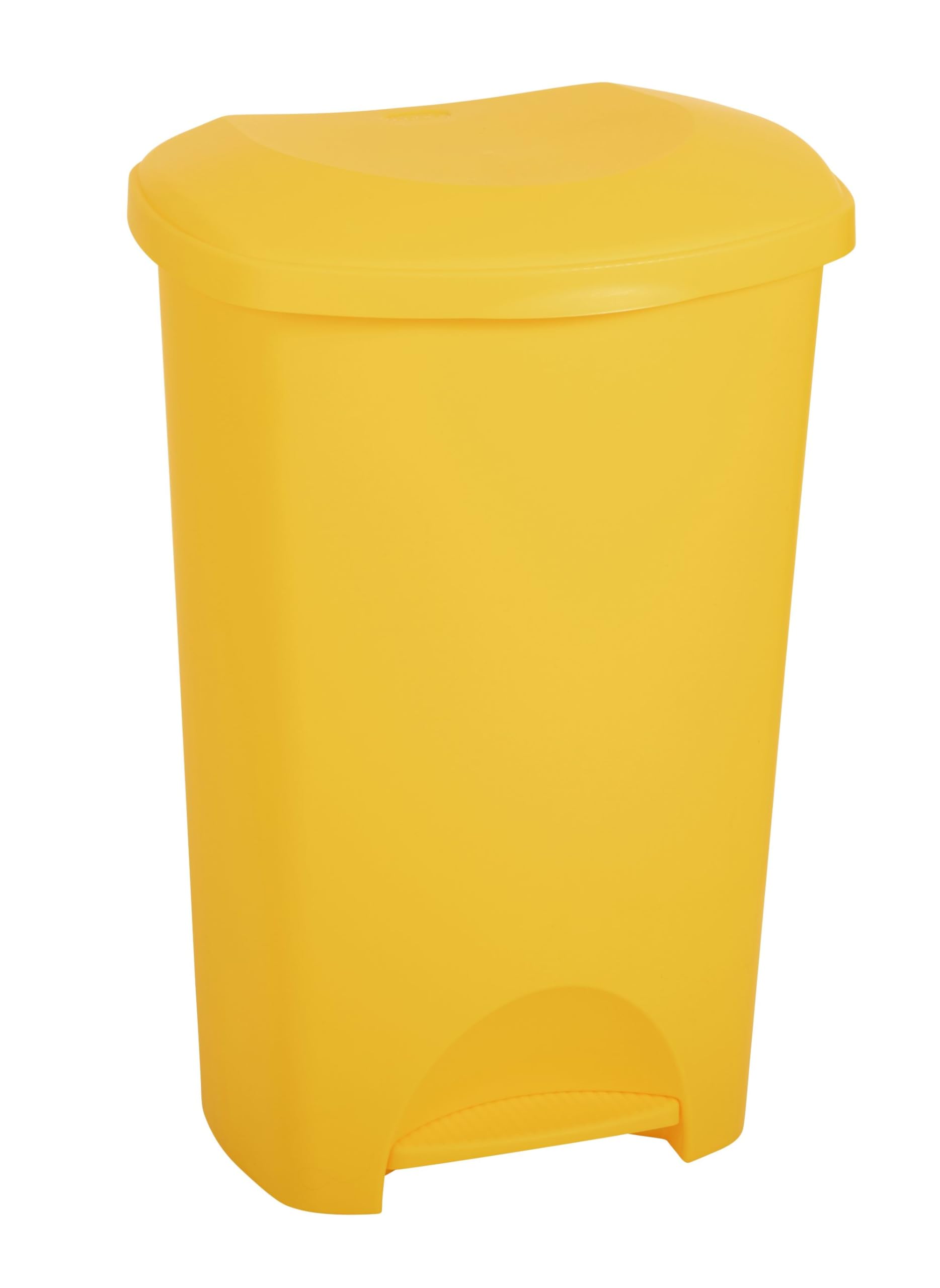 Addis 50 Litre Yellow Medical Clinical Recycling Commercial Utility Waste Trash Pedal Bin, Colour