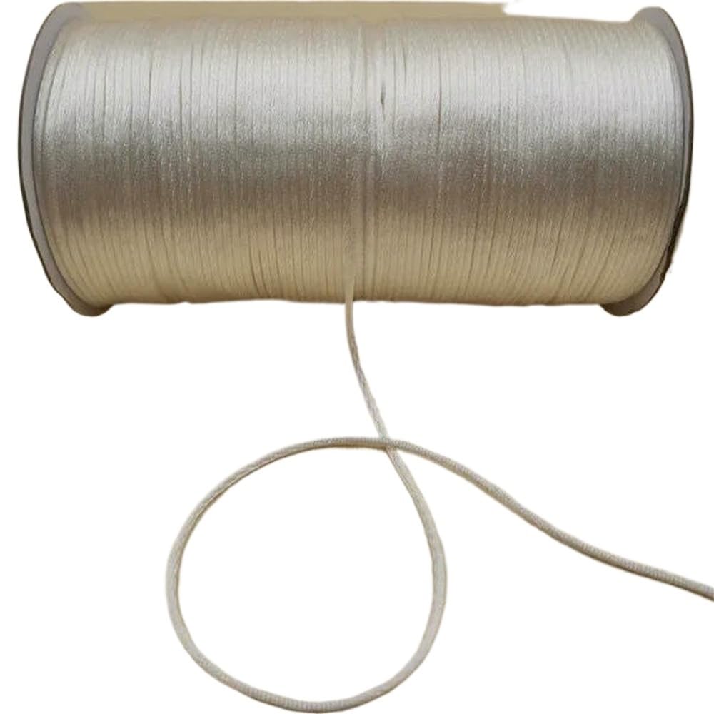 Sznurki do koralików, Pleciony sznurek do makramy 2mm wielokolorowy 10-225m(White 800,225meters whole roll)