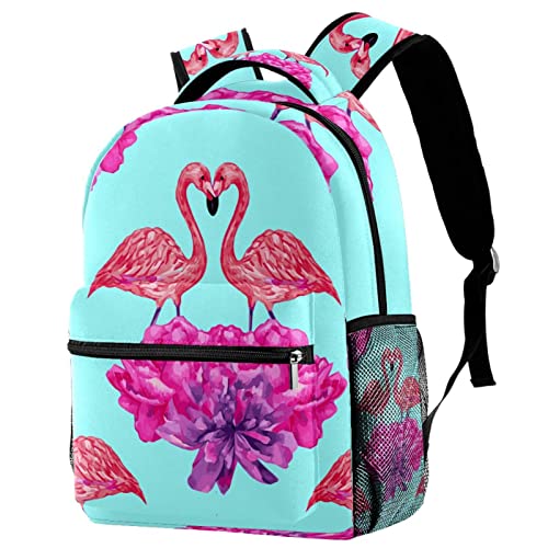 Mochila para portátil ergonómica con estampado de pájaros flamencos