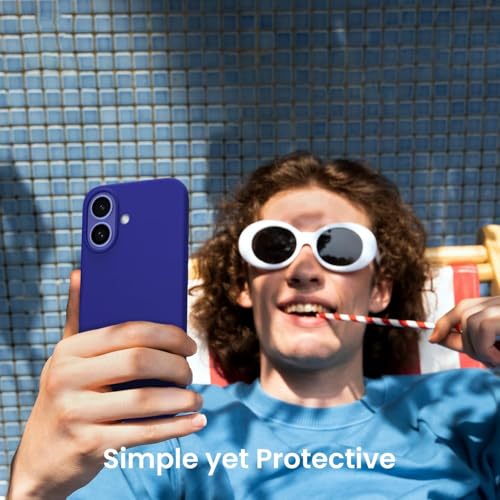 Image of DIZORO Compatible for iPhone 16 Case 6.1, Slim Liquid Silicone 3 Layers Full Covered Soft Gel Rubber Phone Case Protective Cover 6.1 Inch - Ultramarine.