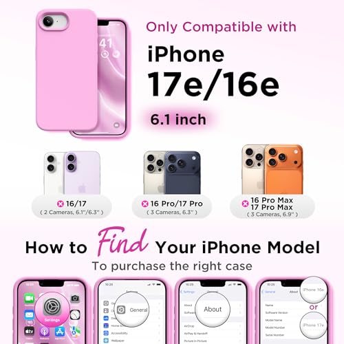 Image of GolbinBox Magnetic for iPhone 17e /16e Case, Silicone Cover, Rose Pink