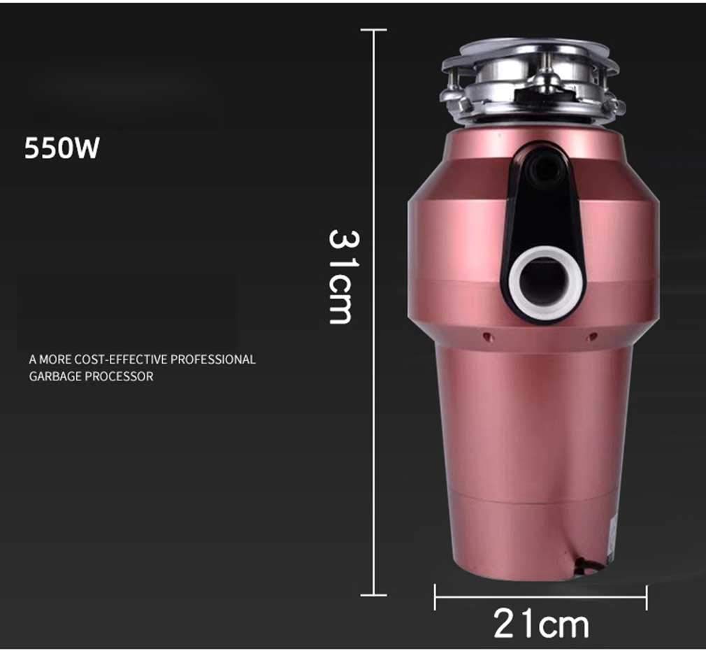 Durable Élimination des ordures ménagères Broyeur de déchets Facile à Installer, Protection Anti-surchauffe et Anti-Surcharge Cuisine, Pink