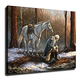 YuplaN George Washington Praying on The Snow In Forge Valley Canvas Poster Holiday Gift HD Picture Modern Aesthetics Mural Wall Art Decoration (Unframed,24×32inch)