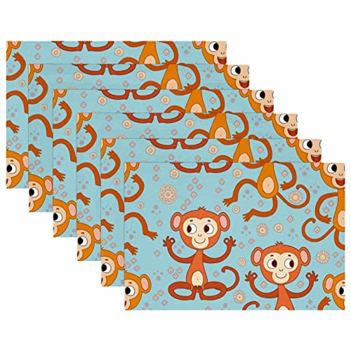 Sets de table singe thermorésistants lavables pour protection table repas