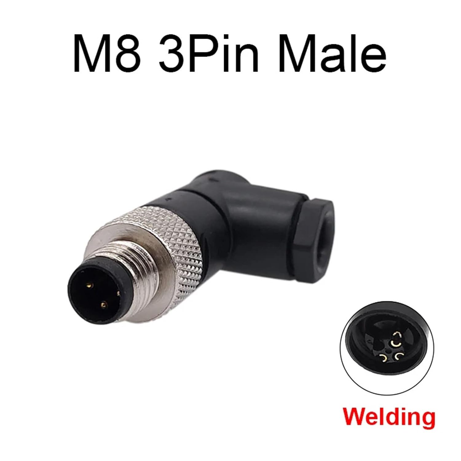 1Pcs M8 Sensor Connector Male&Female Straight Angle Screw Threaded Coupling 3 4 Pin Flange Socket Back Mount(Red)