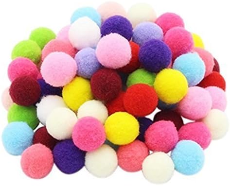 ZJlncpz Pompoms Craft Assorted Colors Acrylic Hobby Supplies 1 Inch Round Pack of 250