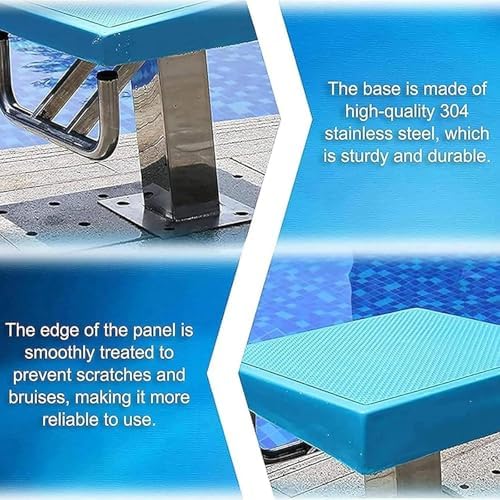 Heavy Duty 304 Stainless Steel Pool Diving Board, Professional Competition Diving Platform with Backstroke Handle, Indoor Outdoor Inground Pool Jump Stand Junior Version