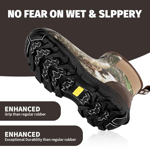 WOVENPAK Waterproof Garden Shoes Rain Boots for Men, Ankle Rubber Work Boots, Insulated Outdoor Mud Boot for Gardening, Hunting, Farming, Camping and Yard, Size 6-13 - image 4