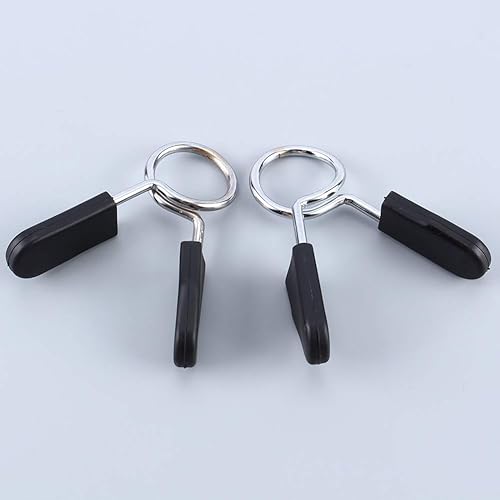 Miniatura 9 de Dioche Collares de clip de resorte de 1 pulgada, 2 abrazaderas de barra estándar para mango de mancuernas suave o barra de levantamiento de pesas