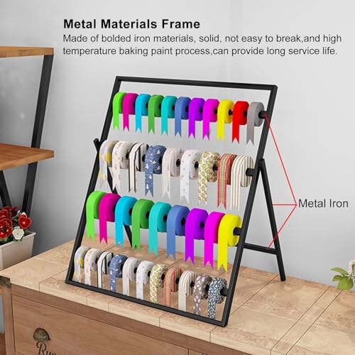 Support de rangement pour rubans étagère métal 4 niveaux table - 3