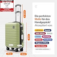Travely Premium Handgepäck Koffer 55x40x20cm - passend für Ryanair, Lufthansa, Eurowings und co. I 36L Handgepäck Koffer mit sanften Rollen und praktischem TSA Schloss, Reisekoffer – Ansicht 3