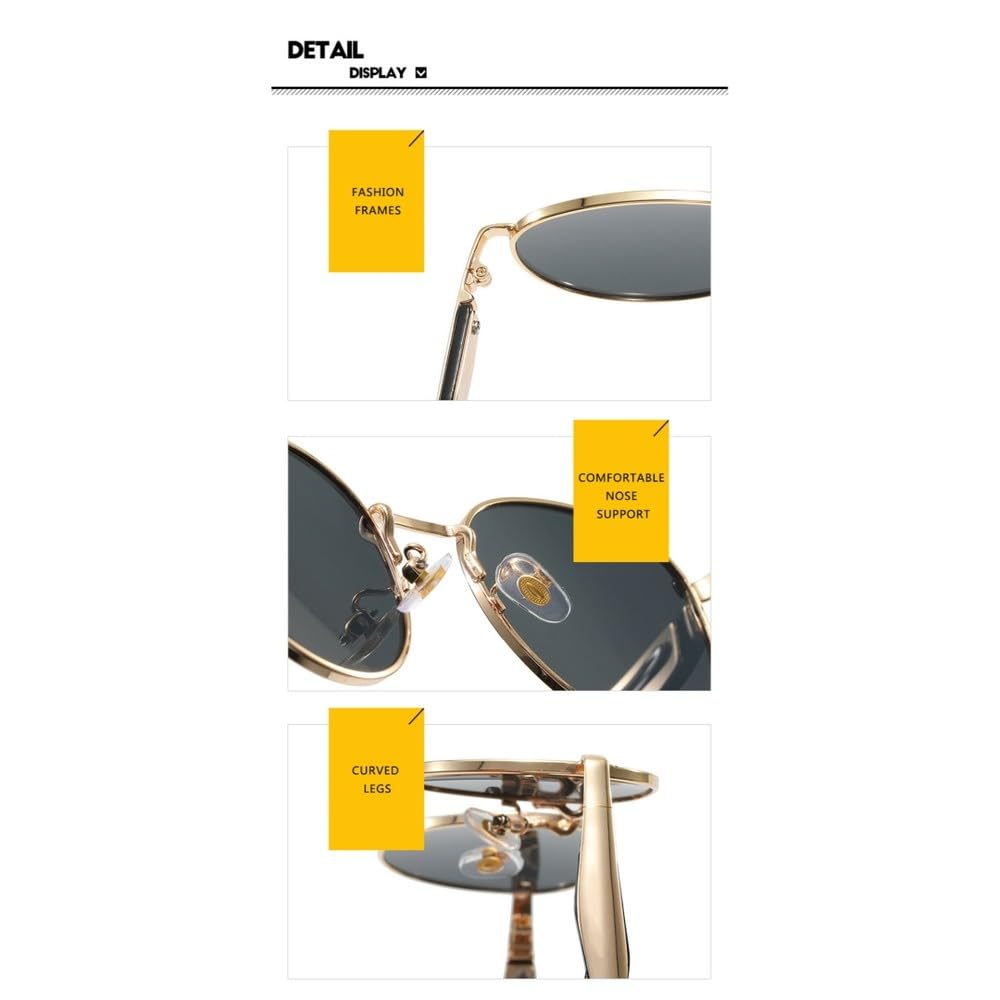 Okrągłe okulary przeciwsłoneczne dla kobiet i mężczyzn Klasyczne okulary przeciwsłoneczne w stylu retro z metalowym okręgiem Modne, stylowe i designerskie okulary