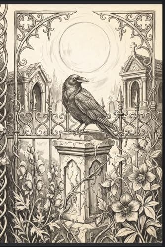 The Raven's Watch — Vintage Sketch Cemetery Journal: A Gothic Lined Notebook | Pencil-Sketch Victorian Graveyard Aesthetic | 6x9 College Ruled | Dark ... Witchy Gift for Women, Goths & Writers