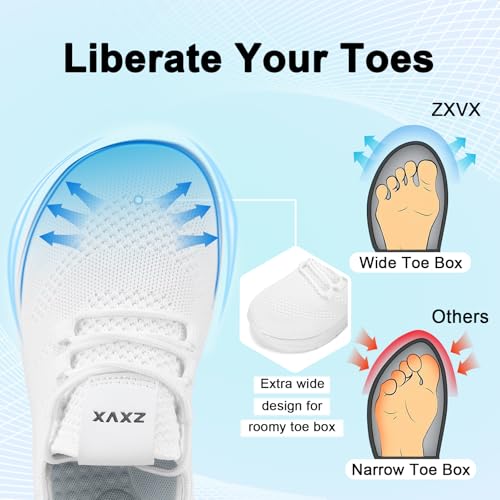 Image of Wide Toe Box Shoes Women Non-Slip Wide Width Sneakers Ultra Light Extra Wide Road Running Shoes for Women Breathable Tennis Walking Gym Workout Trainer 6-12