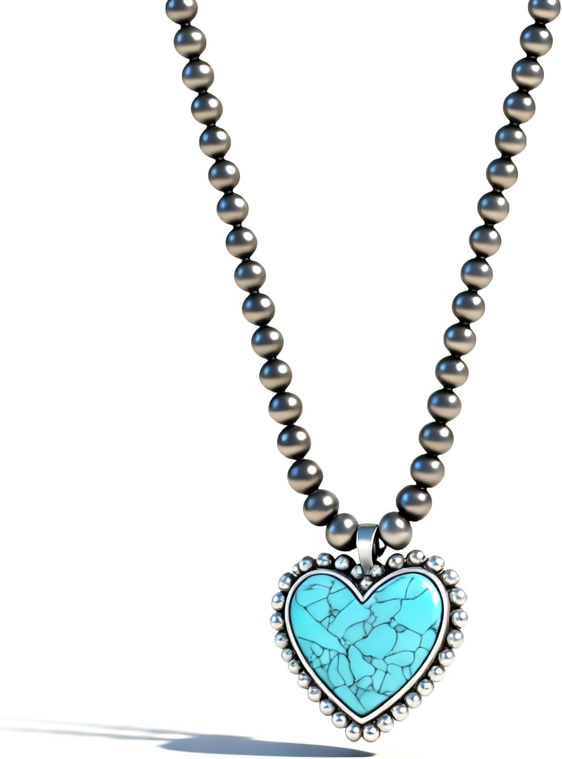 Navajo Turquoise Necklace Beaded Western Necklaces for Women Ethnic Statement Jewelry Holiday Birthday Party Gift