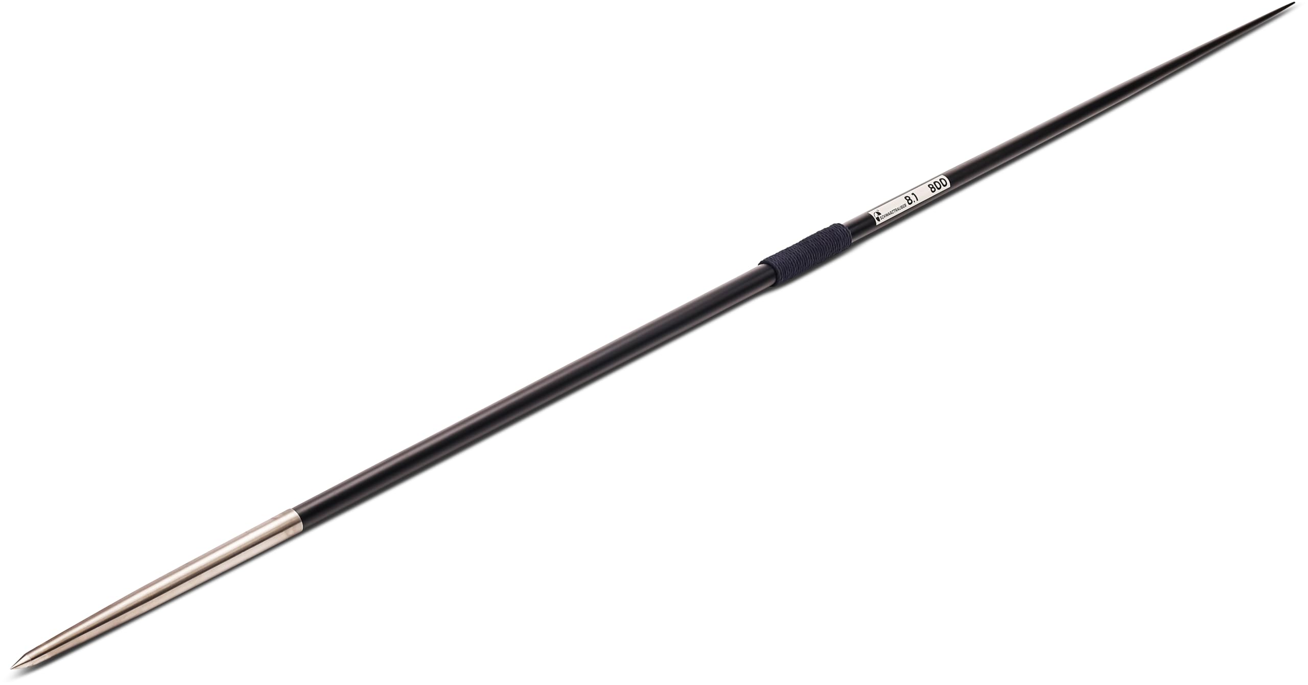 Wettkampfspeer - 800g - Leichtathletik - Aluminium - Zigarrenspitze aus Edelstahl - Schwarz - WA DLV Zulassung