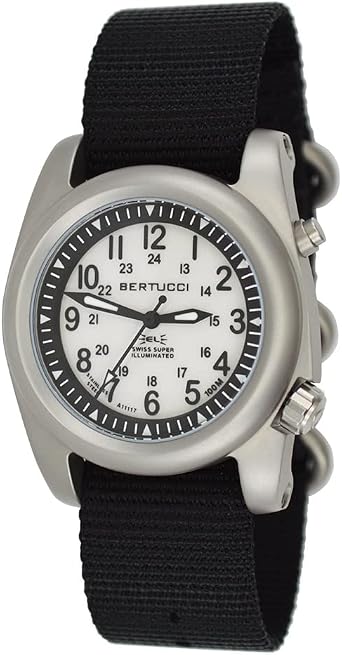Bertucci A-2SEL Super Illuminated Watch, Ghost Gray El - Black Nylon , one size, casual